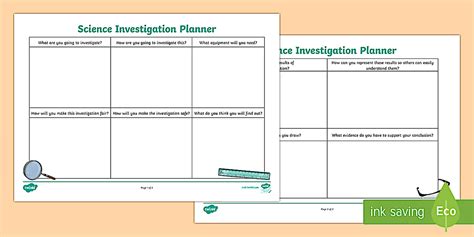 Science Investigation Recording Sheet (teacher made)