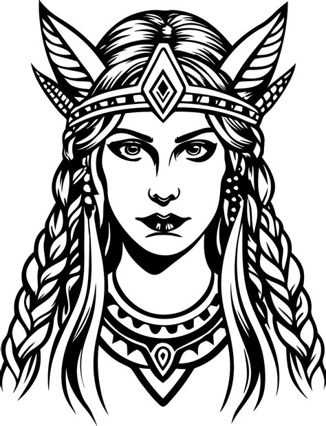 Frigg queen goddess illustration in vintage style 54609500 Vector Art at Vecteezy