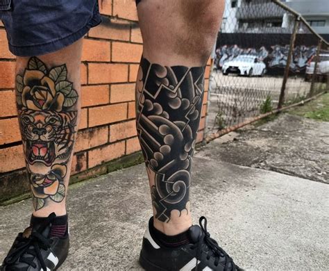 half leg tattoo ideas male