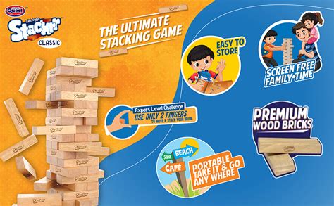 Buy SKOODLE Stackrr Classic Stacking Tumbling Tower Game for Kids 6 ...