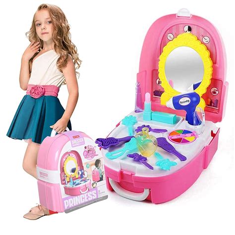 Buy Rexmon Kids Plastic Pretend Play Dress Up Suitcase Makeup Toys Kit ...