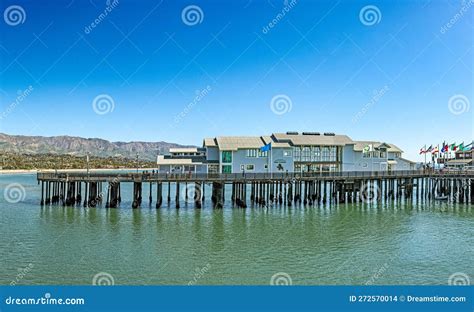 Pier in Santa Barbara - Stearns Wharf - with Empty Beach in Midday Heat ...
