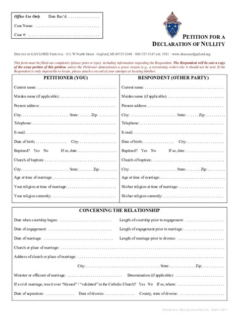 Fillable Online Petition for a Declaration of Nullity Fax Email Print ...