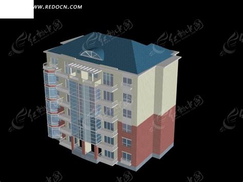 多层楼房3d模型3dmax素材免费下载_红动网
