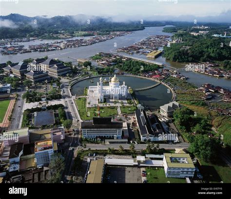 Aerial view of Bandar Seri Begawan; Bandar Seri Begawan, Brunei Stock ...