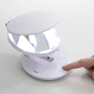 GloTech LED Compact Travel Mirror with Adjustable Stand