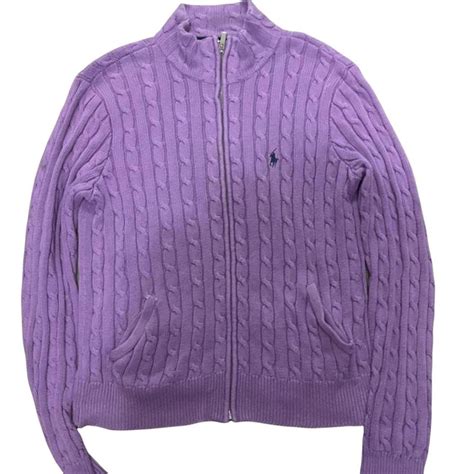 Vintage Polo Ralph lauren Womens zip up sweater sz... - Depop