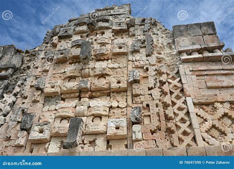 Details of Mayan Puuc Architecture Style - Uxmal, Mexico. Stock Photo ...