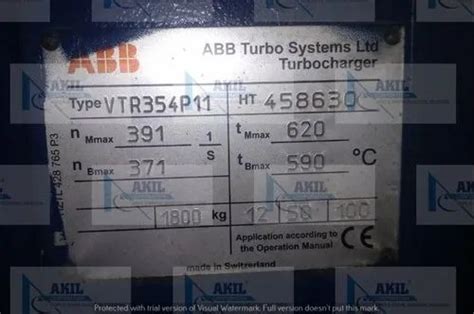 Turbocharger For Marine and industrial Engine - BBC VTR 321-2P, VTR 321 ...