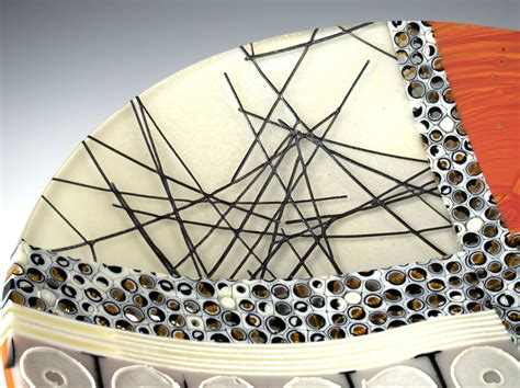 Orange Artifact Large Art Glass Bowl, Tabletop Conversation Piece