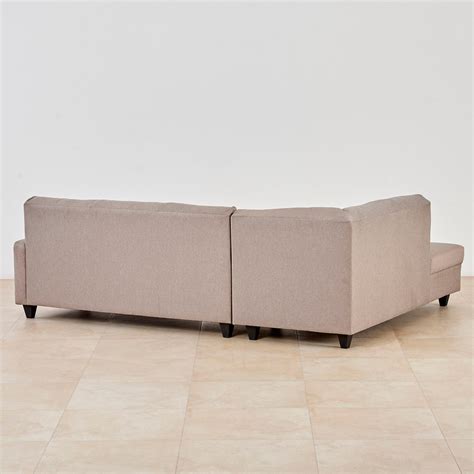 Buy Helios Clary Fabric 3-Seater Left Corner Sofa with Chaise - Beige ...