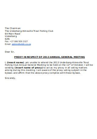 Proxy Voting Letter Example 的图像结果