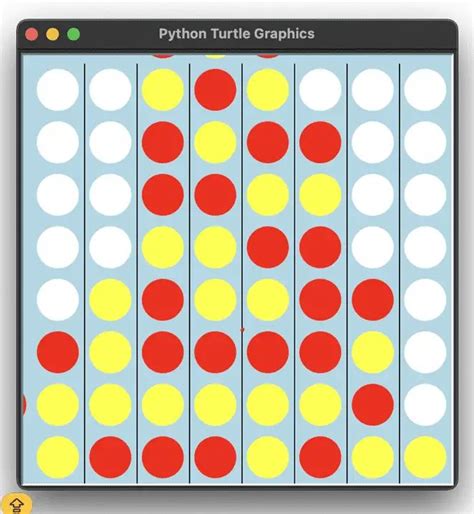 Connect 4 Python Code Using 2D Lists 的图像结果