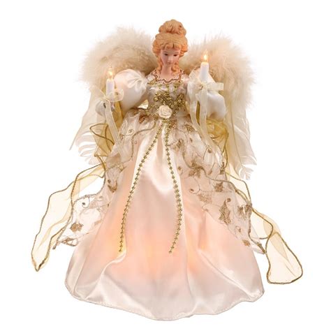 Vickerman 12" White & Gold Lighted Angel Tree Topper: Amazon.in: Home ...