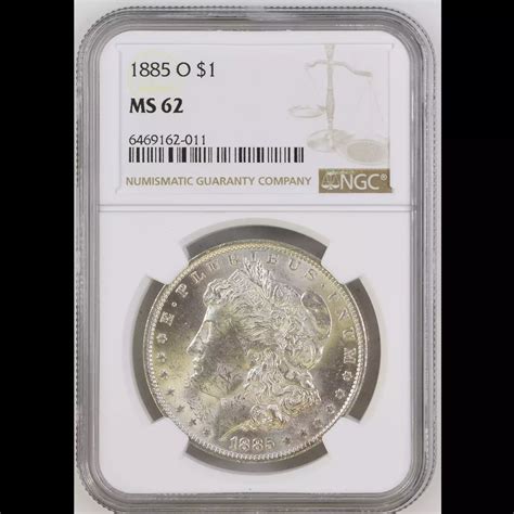 1885-O Morgan Silver Dollar NGC MS-62 - Hertel's Coins Inc.