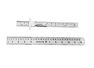 OMEGA 12-inch Stainless Steel Ruler and 6-inch Pocket Scale -Combo Pack ...