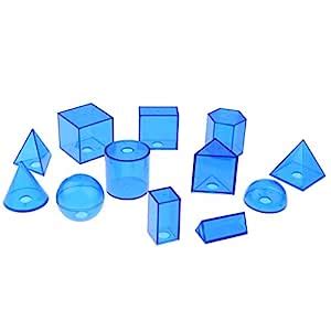 Buy NYLSA 12pcs Geometric Solids - Volume Shape Learning Math Geometry ...