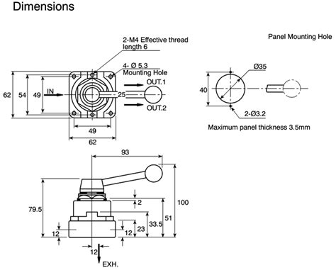 VH211-F02 SMC | SMC Handle Pneumatic Manual Control Valve VH Series ...