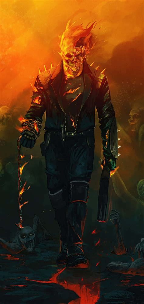 Download Ghost Rider's iconic flaming skull | Wallpapers.com