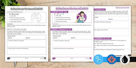 Interest Rate Scenarios Activity Sheet French (teacher made)