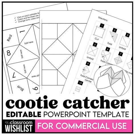 Cootie Catcher Template | Fortune Teller Editable Template | Commercia – Hot Chocolate Teachables
