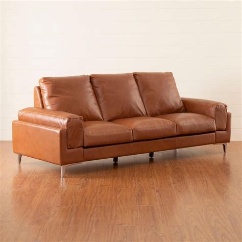 Buy Salisbury Leather 3-Seater Sofa - Brown from Home Centre at just ...