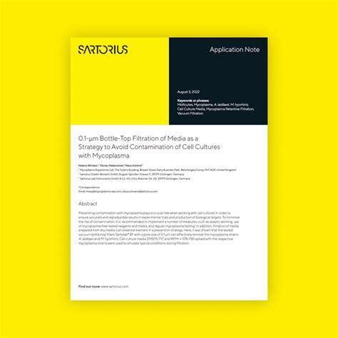 Mycoplasma Retention With Sartolab® RF Vacuum Filtration Units ...