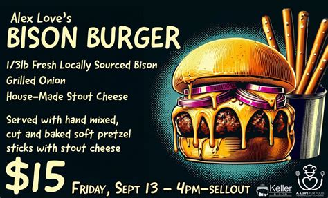 Chef Alex Love Kitchen Takeover - Bison Burgers and Soft Pretzel Sticks ...