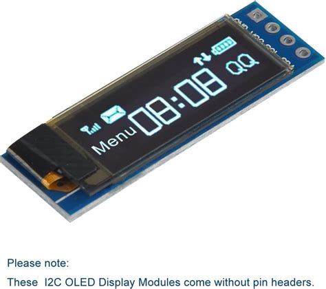 Buy MakerFocus 2pcs I2C OLED Display Module 0.91 Inch I2C SSD1306 OLED ...