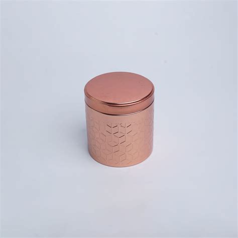 Copper Embossed air tight container - 3.5 inch – Pai by Lee Gifts
