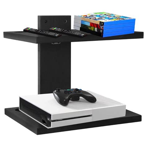 Carpentray Dual Shelf Floating Projector Wall Mount TV Shelf (Black ...