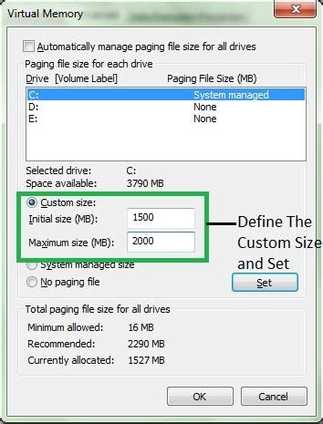 Image result for Virtual Memory Custom Size Settings