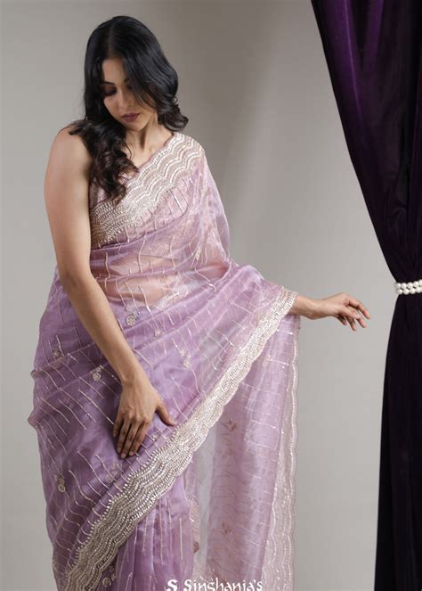 Buy Embroidered Organza Sarees Online | Singhania's