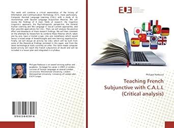 Buy Teaching French Subjunctive with C.A.L.L (Critical analysis) Book ...