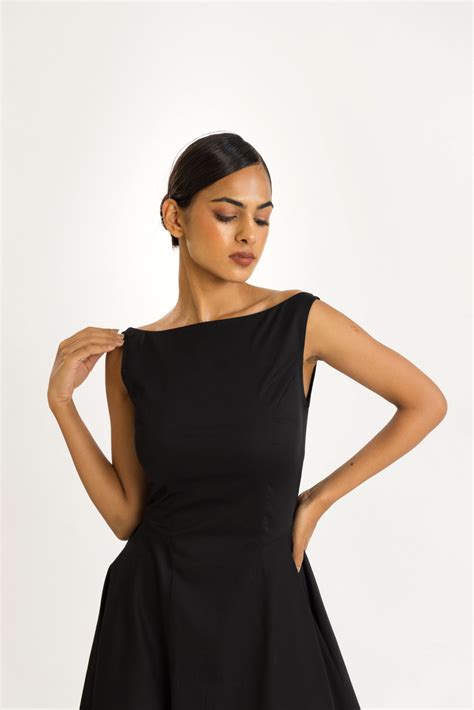 Black Satin Midi Dress – Past Modern