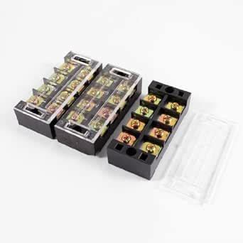 3NH® 3 Pcs 600V 45A 4 Positions 4P Dual Rows Covered Barrier Terminal ...