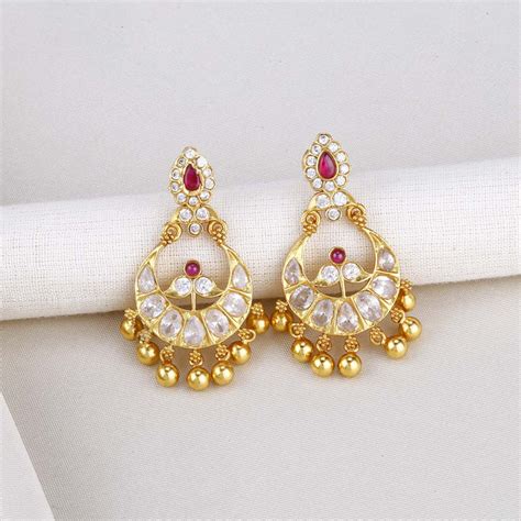 Buy 925 Silver Earrings Online | Gold Plated Silver Jhumkas Earrings ...