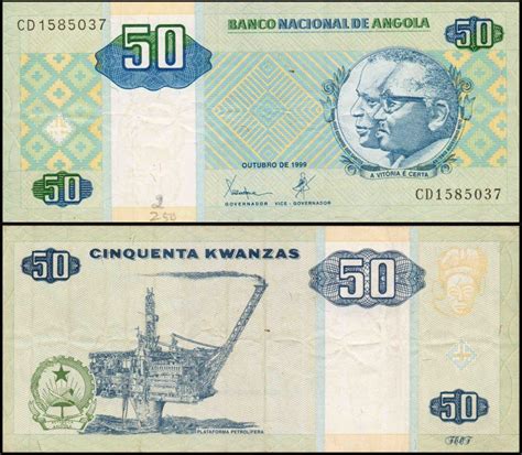 Angola 50 Kwanzas Banknote Used | banknotecoinstamp.com | Bank notes ...