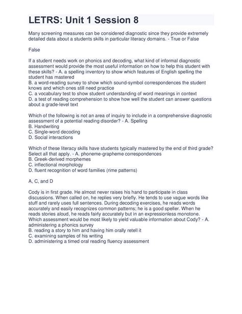 LETRS: Unit 1 Session 8 – Scholarfriends - Scholarfriends