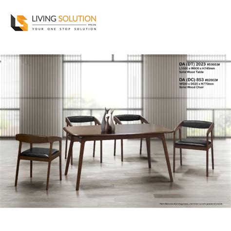 Kleton Solid Wooden Dining Table Set - Living Solution Pte Ltd