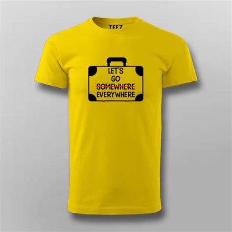 LET'S GO EVERYWHERE Travelling T-shirt For Men - TEEZ.in