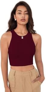 yatamanaa Casual Solid Women Maroon Top - Buy yatamanaa Casual Solid ...
