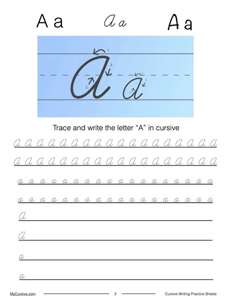 Learn Cursive A: Full Tutorial and Worksheet | My Cursive