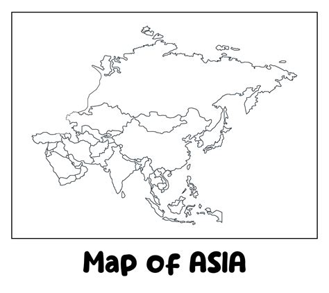 Black And White Map Of Asia - 10 Free PDF Printables | Printablee