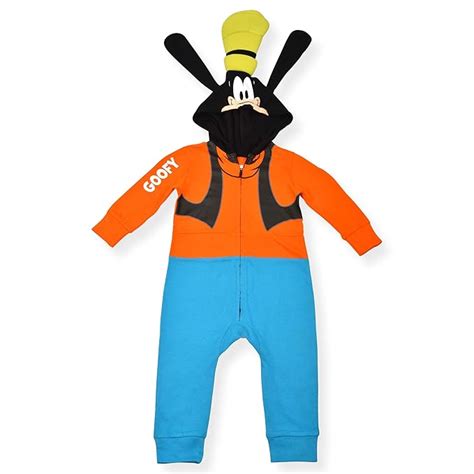 Disney Boy's Goofy Hooded Coverall Onesie with Ears and Hat, 100% ...