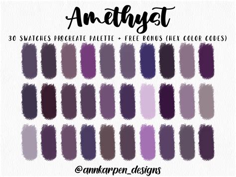 Amethyst Color Chart