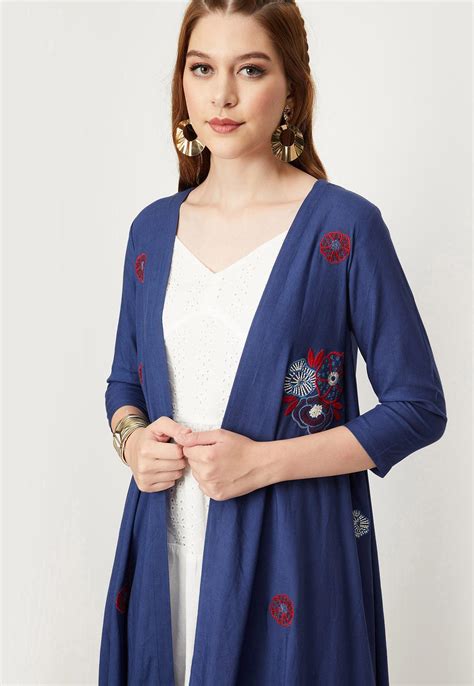 Buy Women Embroidered Asymmetric Koti Jacket Online at just Rs. 999.0 ...