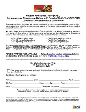 National Fire Select Test Order Form - Blank Fillable Template | Fill ...
