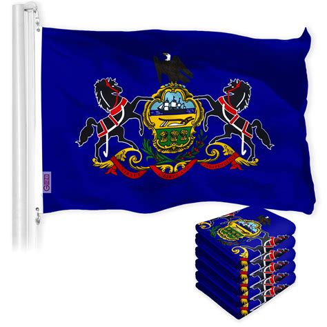 Pennsylvania PA State Flag 3x5FT 5-Pack 150D Printed Polyester By G128 ...