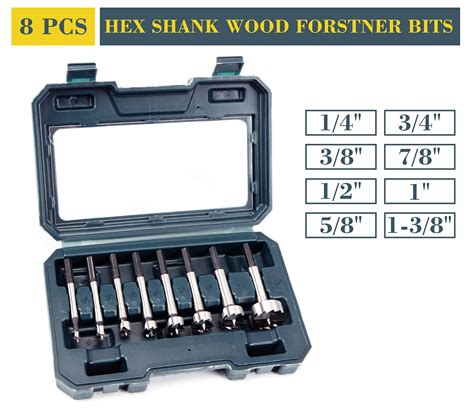 INTOO Hex Shank Forstner Bit Set 8pcs Multi Sided India | Ubuy